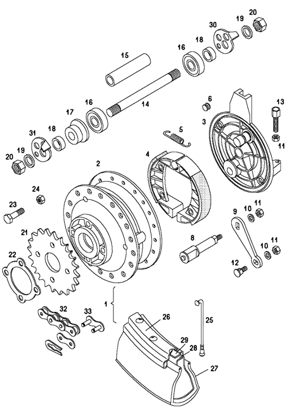 Achterwiel nieuw Tomos REVIVAL (25-45KMH) (K1-K5)