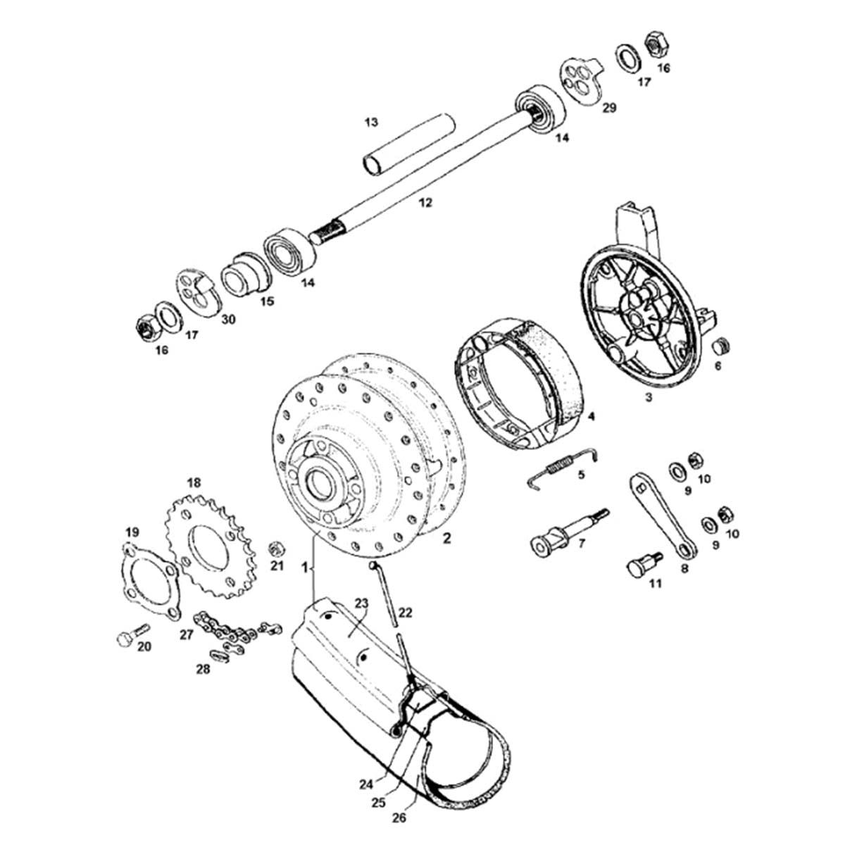 Achterwiel Tomos CLASSIS XL (L1)