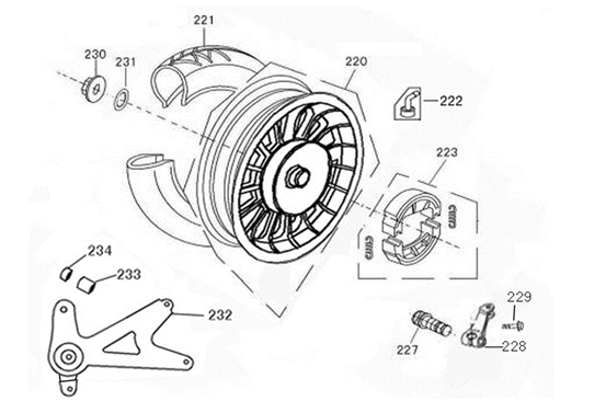 Achterwiel - Remschoenen Turbho RL zilver