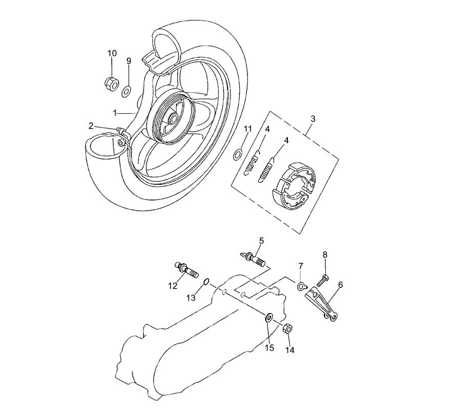 Achterwiel Yamaha Jog-R 50 2-takt AC