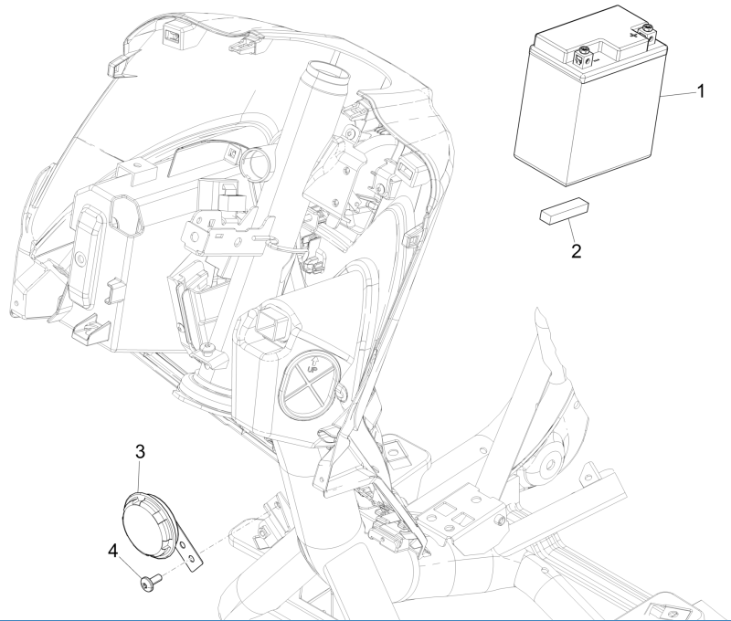 Accu - Claxon - Startrelais Piaggio Medley 150 IE ABS Euro 4 2016-2020