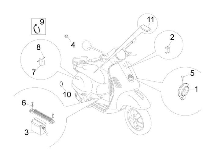 Elektrische delen Vespa LX 50 2-takt AC