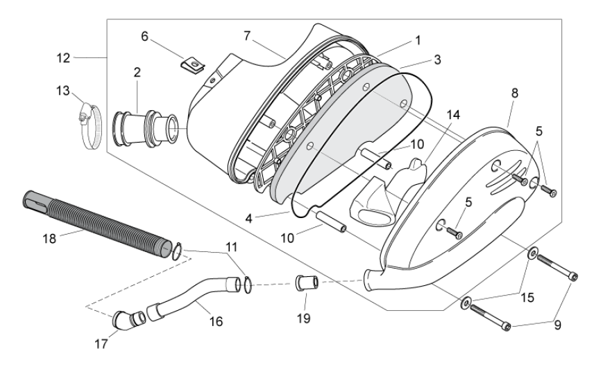 Luchtflter versie carburateur Aprilia SR 50 LC (injectie en carburateur) 2004-2009