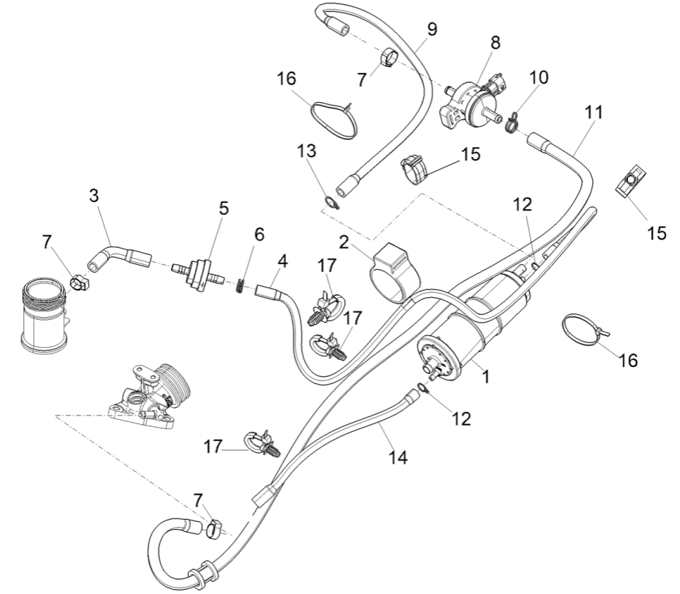 Anti-percolatiesysteem Piaggio Medley 125 ABS Euro 5 2021-2022
