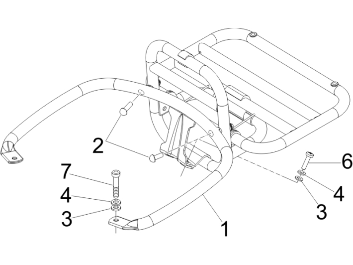 Achterdrager Vespa GTS 250 ie 2005-2009 (met ABS)