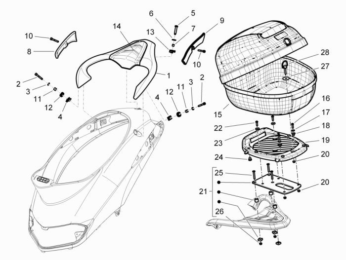 Achterdrager Piaggio Liberty 4-takt