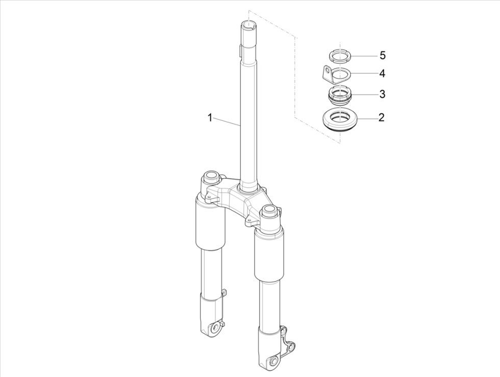 Voorvork - Balhoofdset Piaggo Zip 50 4-takt IGET 3V Euro 5
