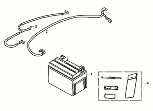 Battery - tool box Sym Jet 14 125I AC E5 2021-2024