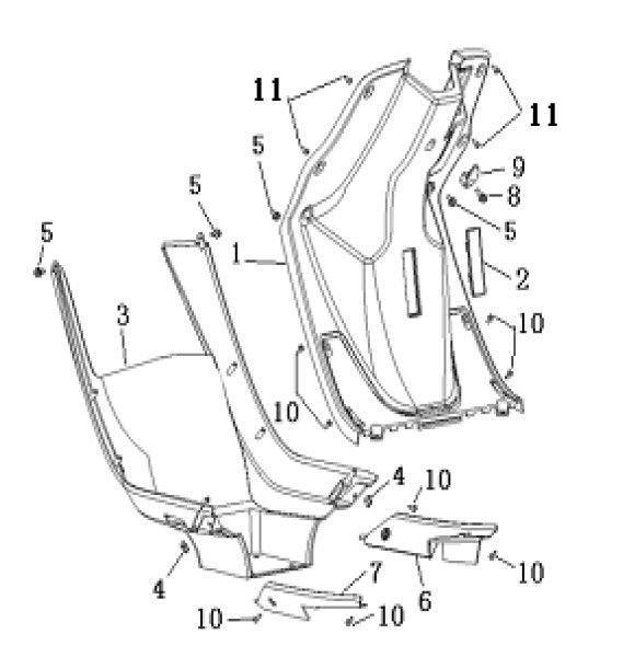 Beenschild Generic Cracker 50 2-takt zwart 2010 25