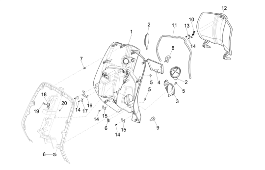 Beenschild Vespa Primavera 50 4-takt IGET 3V Euro 4 Blauw 289/A