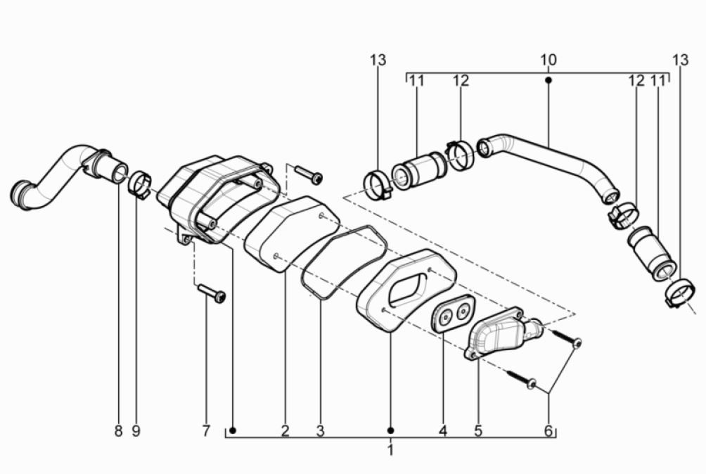 Secundaire luchttoevoer Piaggio Typhoon 50 2-takt Euro 3 2011
