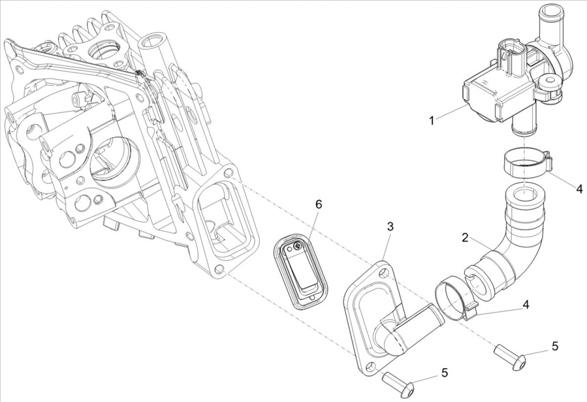 Secundaire luchttoevoer Vespa Sprint 50 4-takt IGET 3V Euro 5