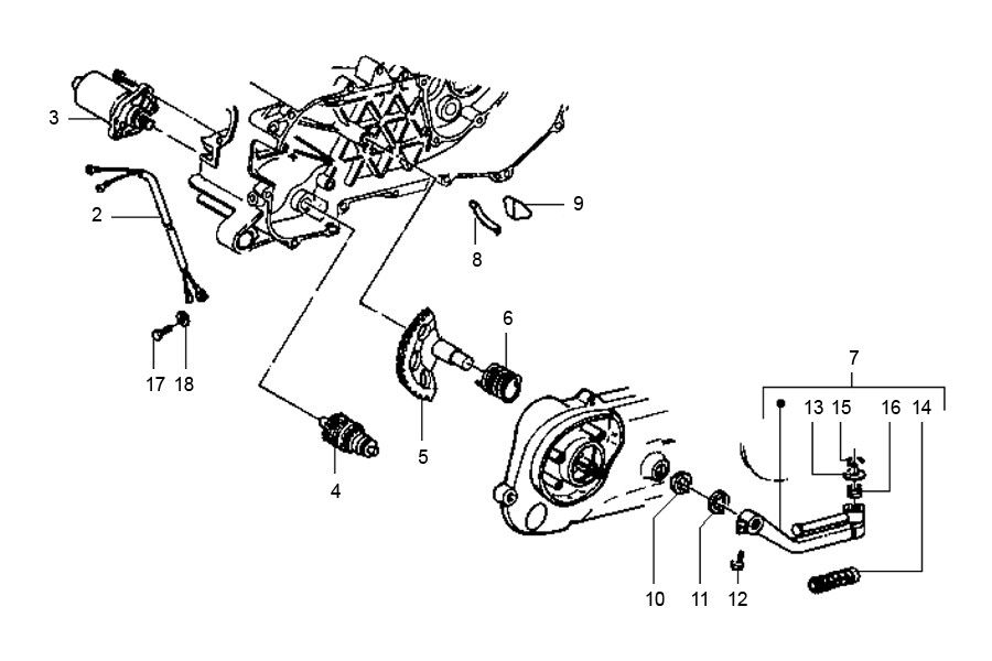 Bendix- Startmotor Gilera Runner 50 2-takt LC 1998-2005