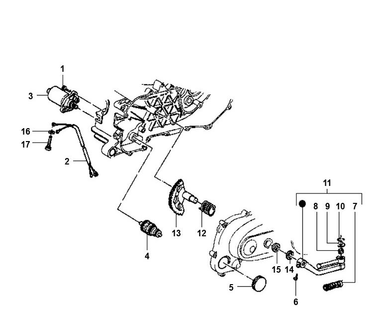Bendix- Startmotor Piaggio Typhoon 50 2-takt AC 1998-2005