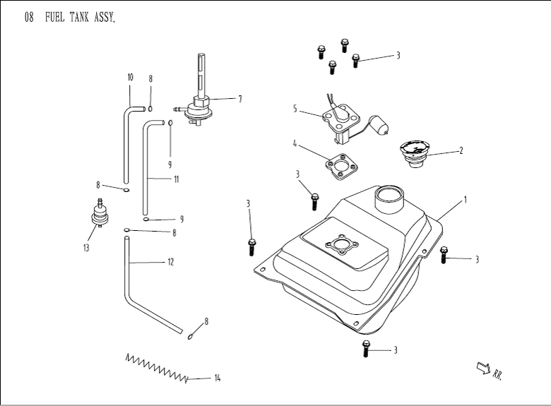 Benzinetank - Tankvlotter - Vacuümkraan AGM Venom wit