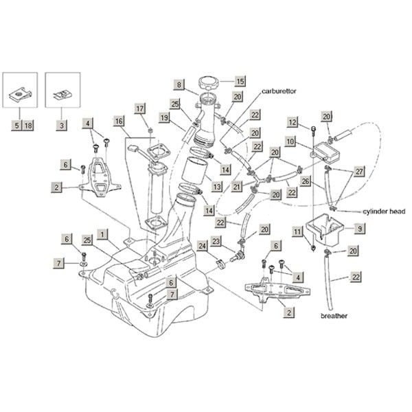 Benzinetank Aprilia Habana 2-takt (Morini motor) 1999-2004