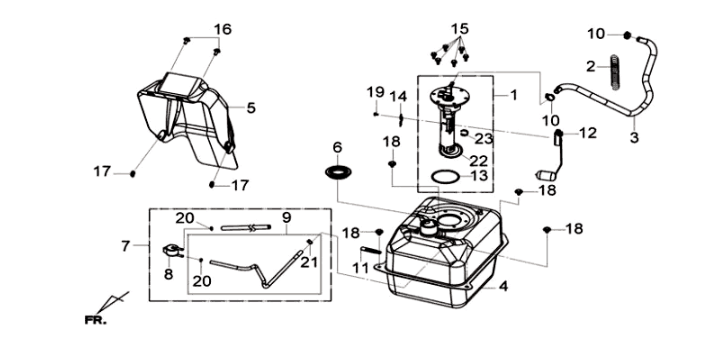 Benzinetank/ benzinevlotter Sym Joymax 125I ABS
