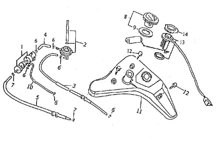 Benzinetank - Tankvlotter - Vacuümkraan BTC Grande Retro 125