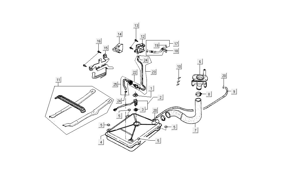Benzinetank - Tankvlotter - Benzinepomp Kymco Dink AC 2-takt Zilver