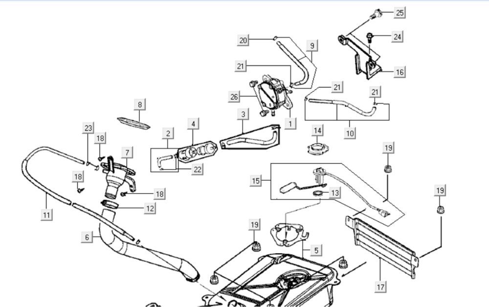 Benzinetank - Tankvlotter - Benzinepomp Kymco Grand Dink 250