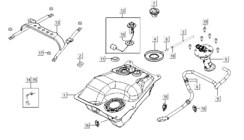 Benzinetank - Tankvlotter - Benzinepomp Kymco GTI 300i