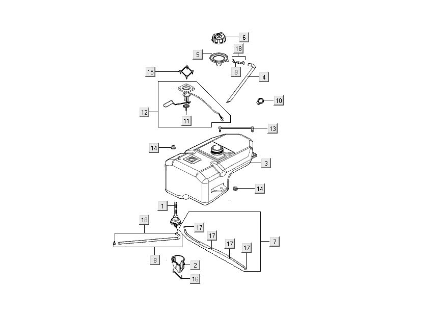 Benzinetank - Tankvlotter - Vacuümkraan Kymco People S 50 4-takt zwart
