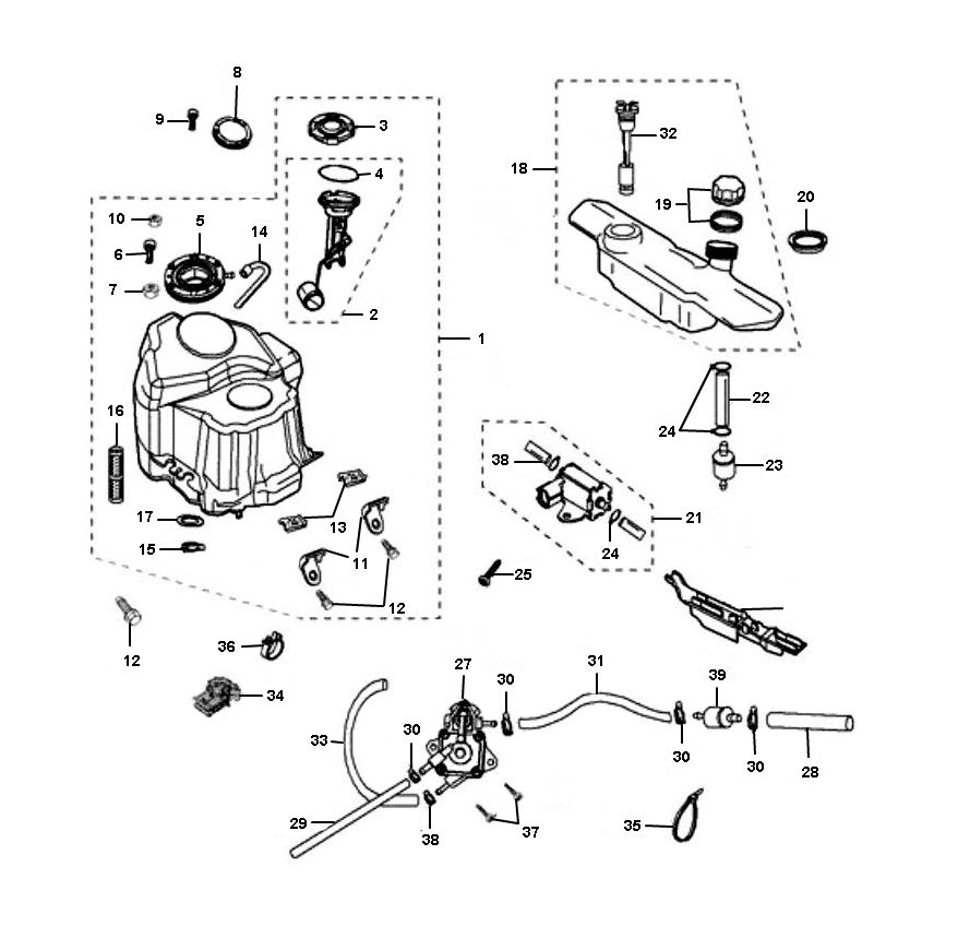 Benzinetank - Tankvlotter - Benzinepomp - Olietank Peugeot Jet force C-tech 2-takt