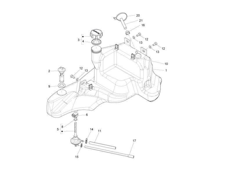 Benzinetank - Tankvlotter - Vacuümkraan Piaggio Zip 2000 4-takt AC