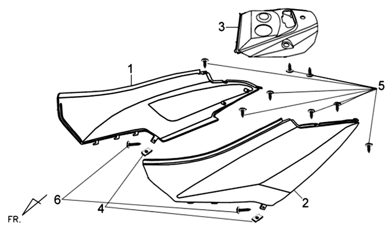 Motorschermen Sym Orbit II (Y108C BU289) yellow blue