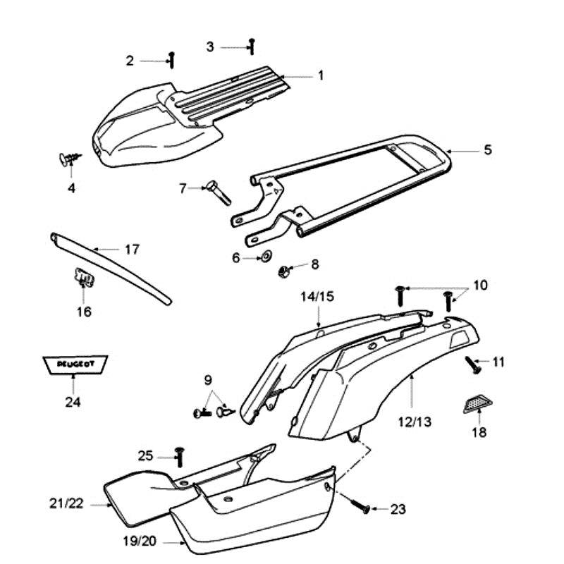Kappen - Beplating Peugeot Fox rood