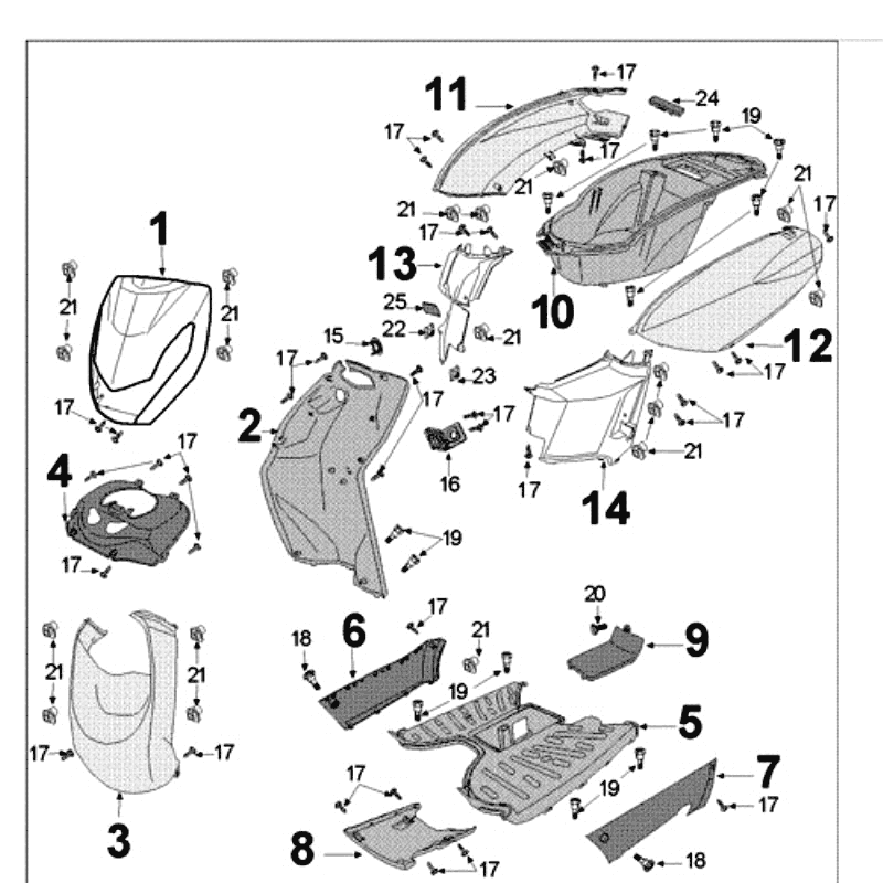 Kappen - Beplating - Helmbak Peugeot Kisbee rood