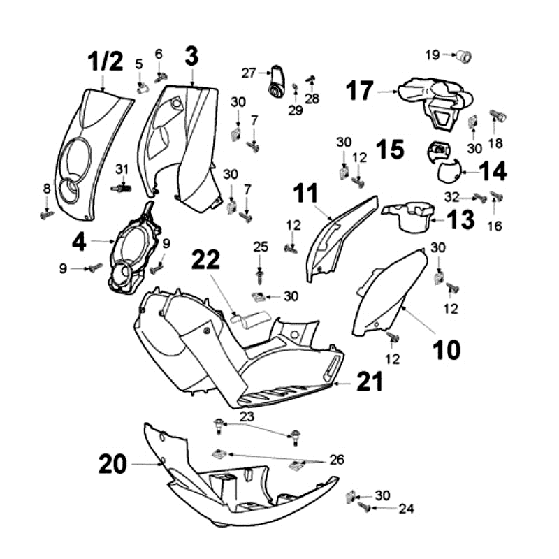 Kappen - Beplating Peugeot Ludix 12 zwart
