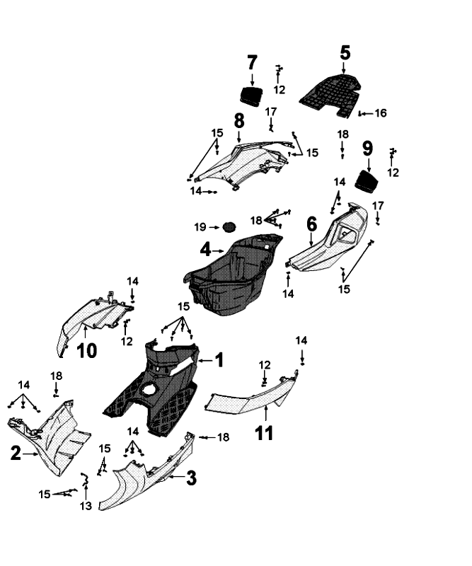 Kappen - Beplating - Helmbak Peugeot Speedfight 4 50 4-takt AC Witgoud