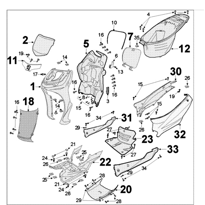 Kappen - Beplating - Helmbak Peugeot Tweet old beige