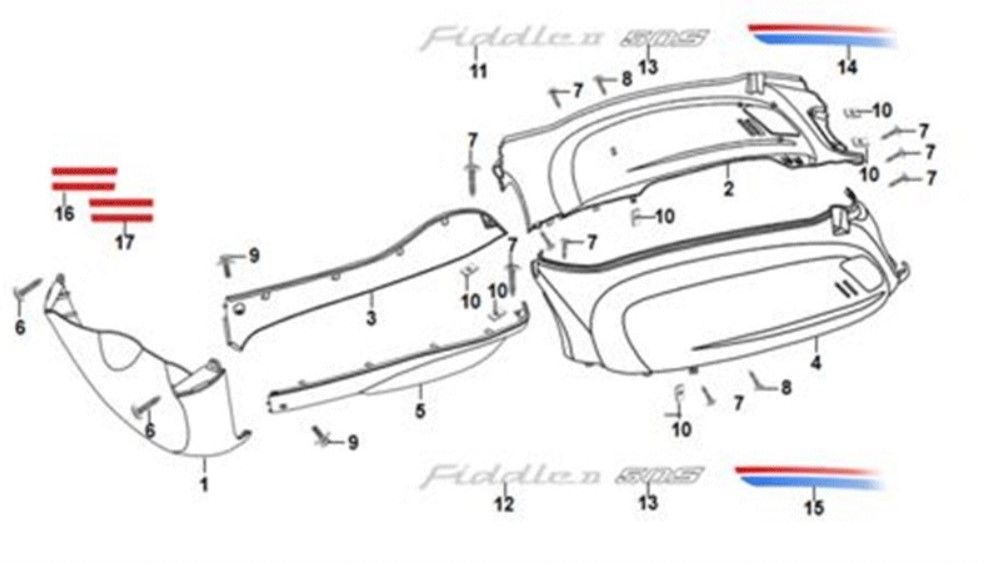Beplating Sym Fiddle II Euro4 White (WH-006)
