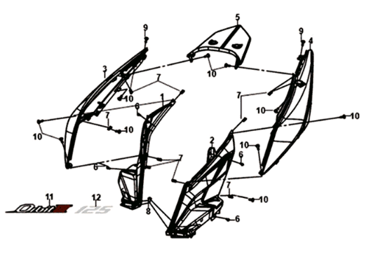 Beplating Sym Orbit III 125I E4 BLUE (BU-300S)