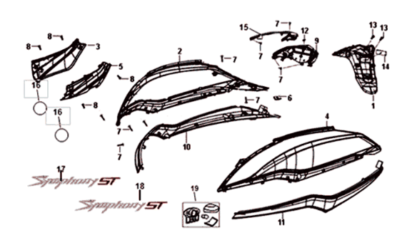 Beplating Sym Symphony ST 200I White (WH-006)