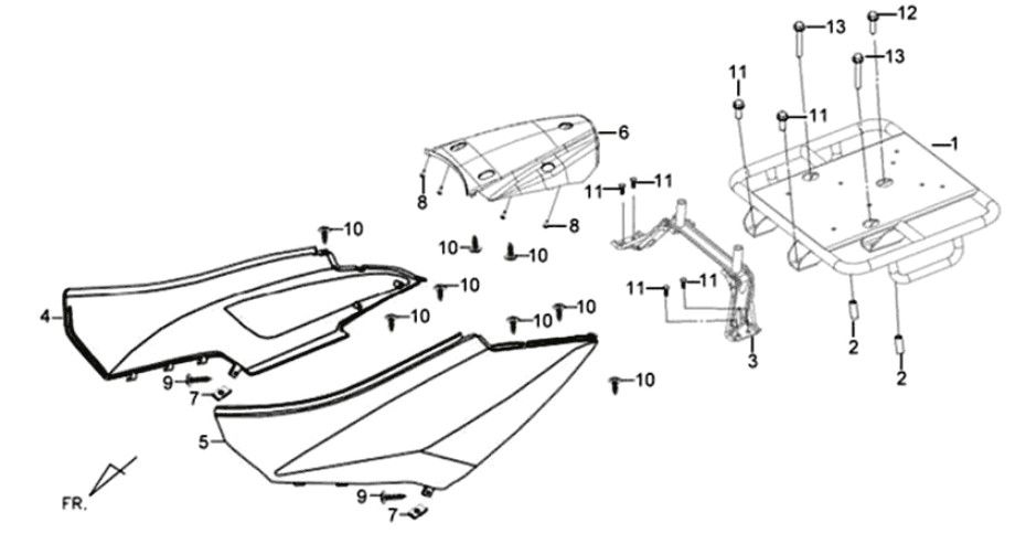 Beplating Sym XPRO 50 4-takt AC Euro 4 White (WH-8018P)
