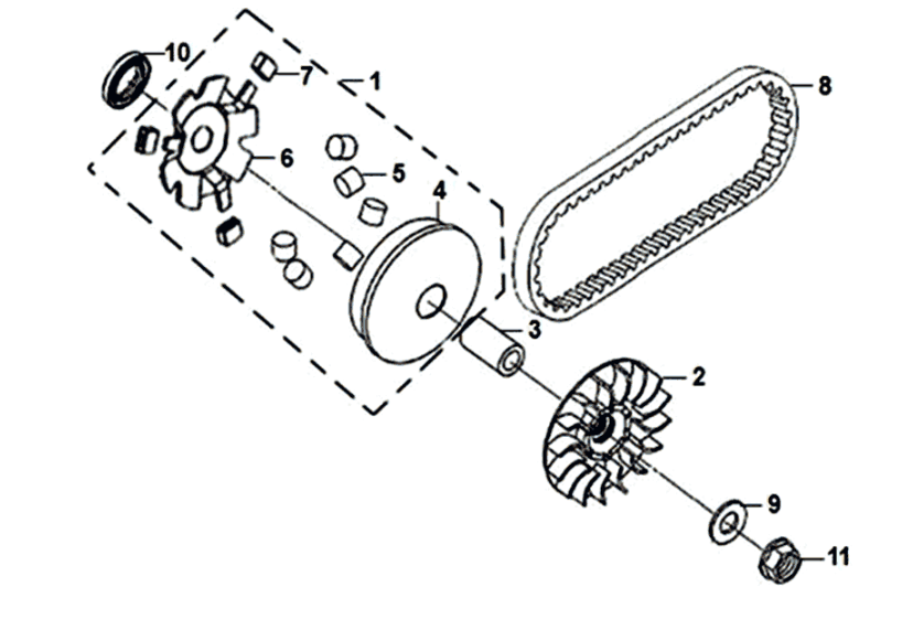 Beweegbare flens/ v snaar Sym Symphony ST 125I E4