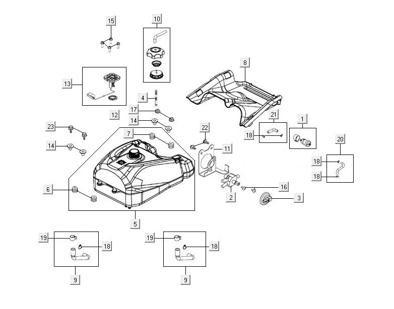 Benzinetank Kymco MXU 500