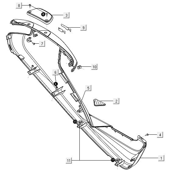 Motorscherm links Niu M1 geel