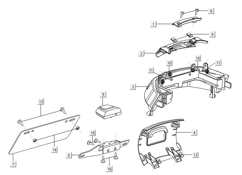 Achterlicht Niu M1 blauw