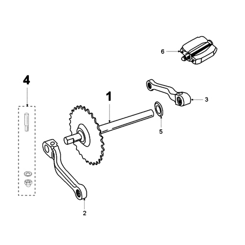 Trapas- Crank- Trappers Peugeot Vogue Zwart