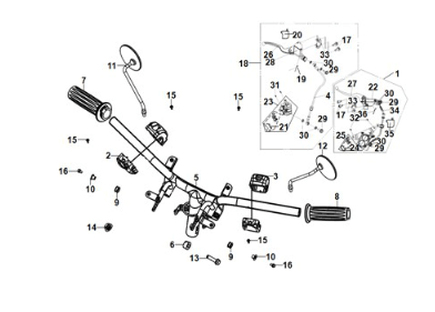 Brake assy - switch - handle lever Sym E-Fiddle