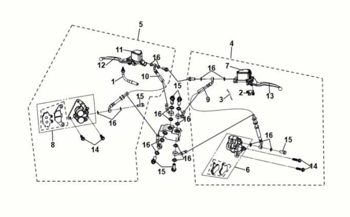 Braking system assy Sym Symphony ST 50 E5