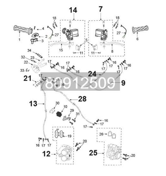 Braking system Peugeot Tweet 125i E5 FL 2023-2025