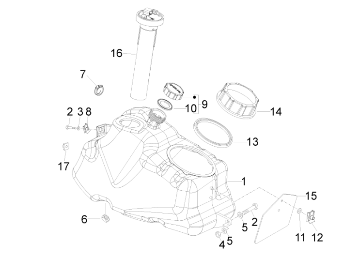 Brandstoftank Piaggio Beverly 500 E3 2007-2012
