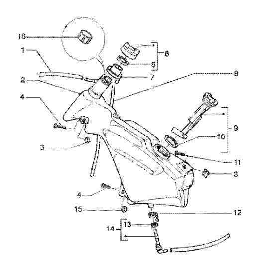 Brandstoftank Gilera Runner 180cc FXR 2-takt