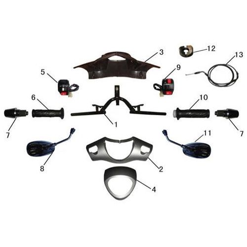 Stuur - Stuurkappen - Stuurschakelaars - Spiegels BTC Bellagio (12 inch) 20 chocobruin