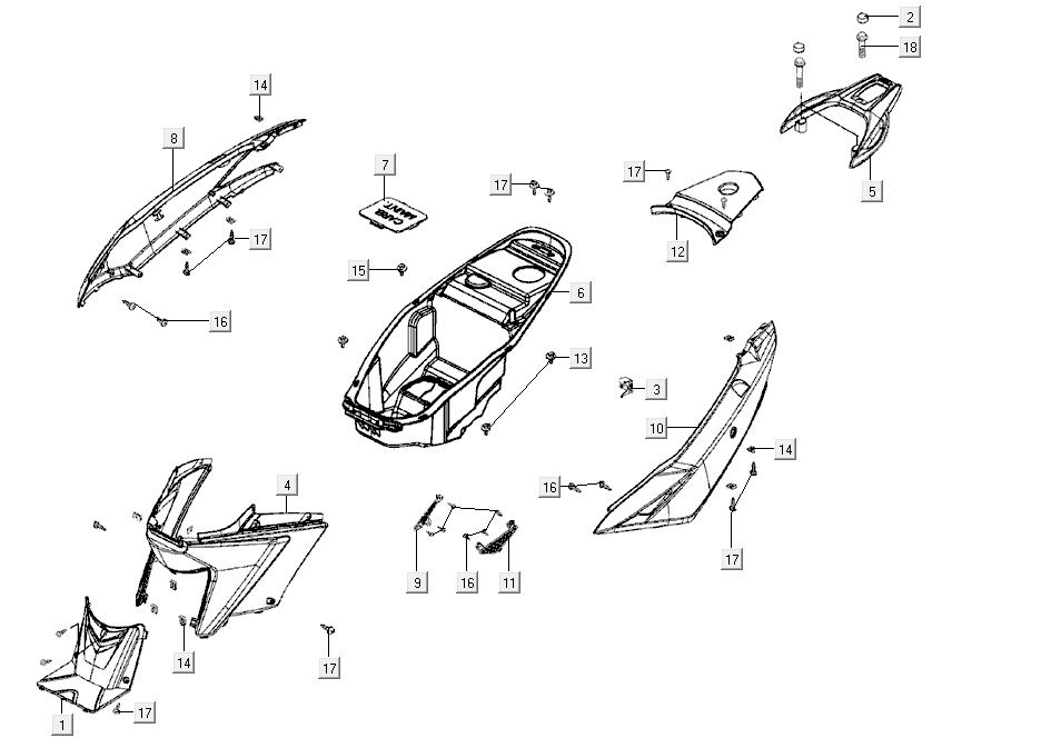 Motorschermen - Helmbak - Achterdrager Agility CITY 16 125